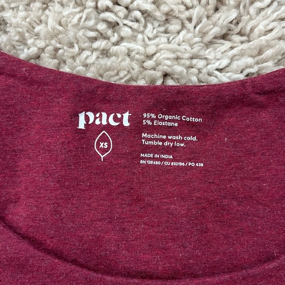 Pact Cranberry Red Cotton Dress, Size XS, EUC - Picture 4 of 5